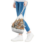 Watercolor Tiger Print Drawstring Bag