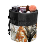 Watercolor Tiger Print Drawstring Makeup Bag