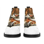 Watercolor Tiger Print Flat Ankle Boots