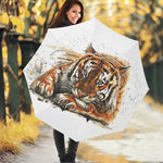 Watercolor Tiger Print Foldable Umbrella