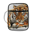 Watercolor Tiger Print Front Pocket Bible Bag