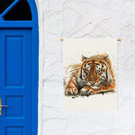 Watercolor Tiger Print Garden Flag