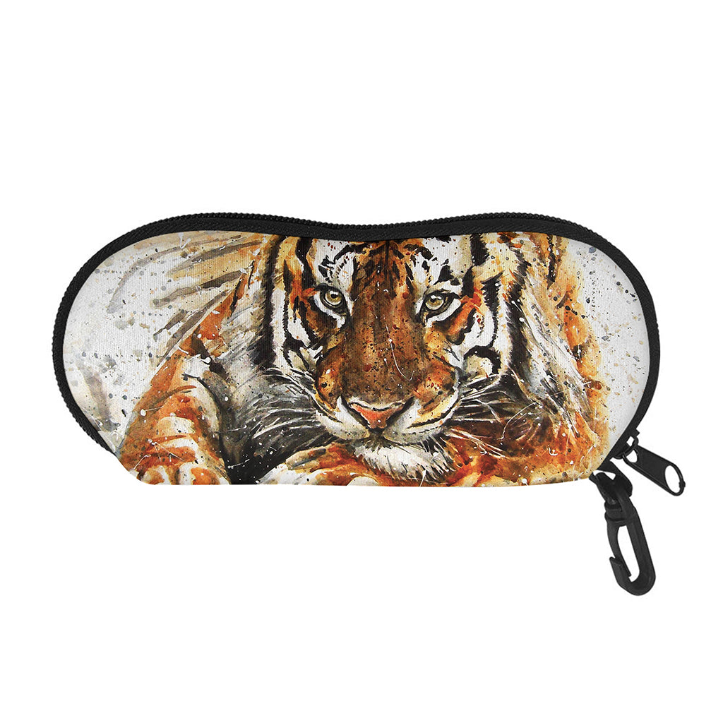 Watercolor Tiger Print Glasses Case