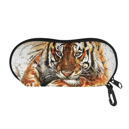 Watercolor Tiger Print Glasses Case