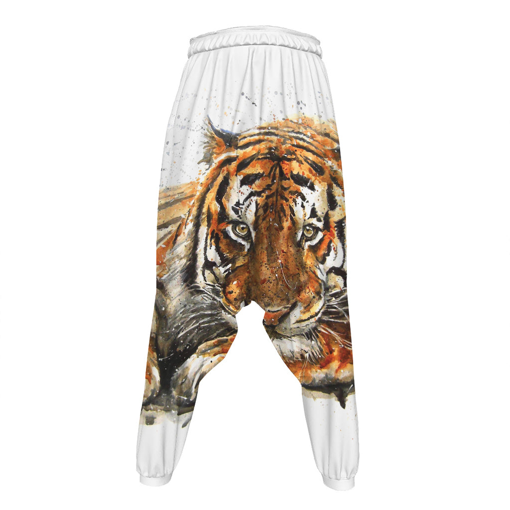 Watercolor Tiger Print Hammer Pants