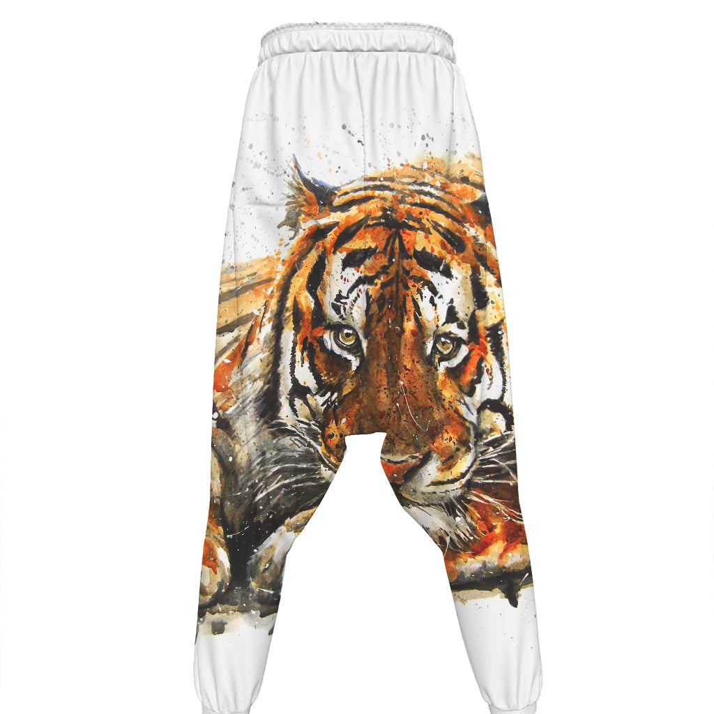 Watercolor Tiger Print Hammer Pants