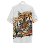 Watercolor Tiger Print Hawaiian Shirt