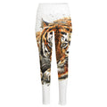 Watercolor Tiger Print High-Waisted Pocket Leggings