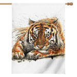 Watercolor Tiger Print House Flag