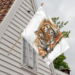 Watercolor Tiger Print House Flag