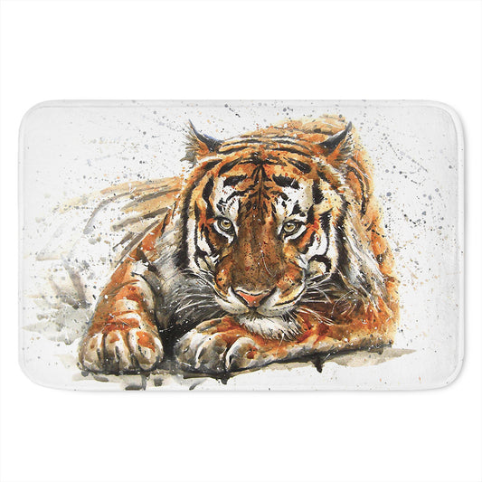 Watercolor Tiger Print Indoor Door Mat