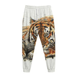 Watercolor Tiger Print Jogger Pants