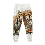 Watercolor Tiger Print Jogger Pants