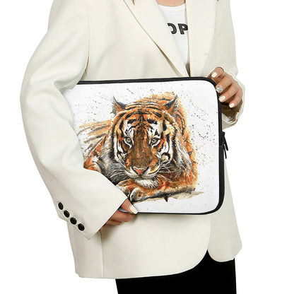 Watercolor Tiger Print Laptop Sleeve