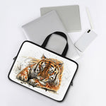 Watercolor Tiger Print Laptop Sleeve With Handle