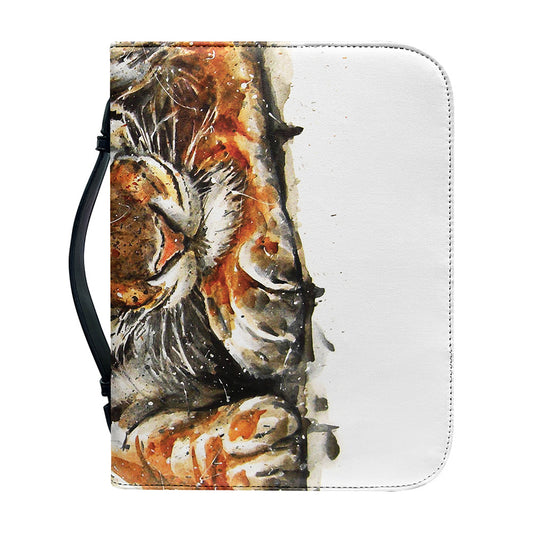 Watercolor Tiger Print Leather Bible Cover