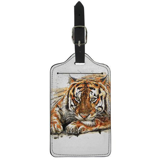Watercolor Tiger Print Luggage Tag