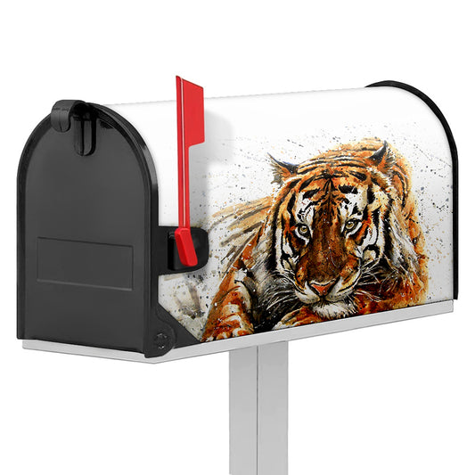 Watercolor Tiger Print Mailbox Cover