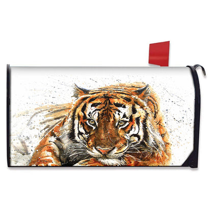 Watercolor Tiger Print Mailbox Cover