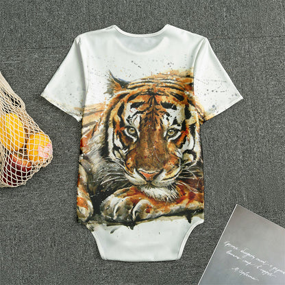 Watercolor Tiger Print Men's Bodysuit