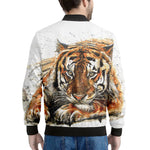 Watercolor Tiger Print Men's Bomber Jacket