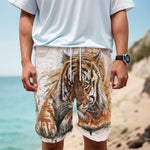 Watercolor Tiger Print Men's Cargo Shorts
