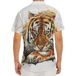 Watercolor Tiger Print Men's Deep V-Neck Shirt