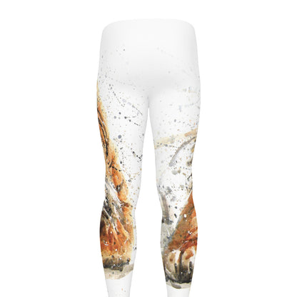 Watercolor Tiger Print Men's leggings