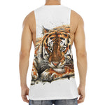 Watercolor Tiger Print Men's Muscle Tank Top