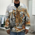 Watercolor Tiger Print Men's Shirt Jacket