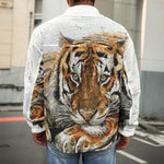 Watercolor Tiger Print Men's Shirt Jacket