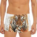 Watercolor Tiger Print Men's Short Boxer Briefs