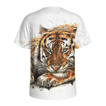 Watercolor Tiger Print Men's Sports T-Shirt