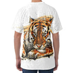 Watercolor Tiger Print Men's Velvet T-Shirt