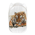 Watercolor Tiger Print Mesh Laundry Hamper