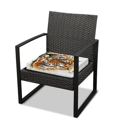Watercolor Tiger Print Outdoor Seat Cushion Cover