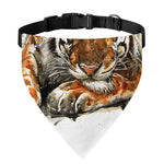 Watercolor Tiger Print Over The Collar Dog Bandana