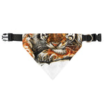 Watercolor Tiger Print Over The Collar Dog Bandana