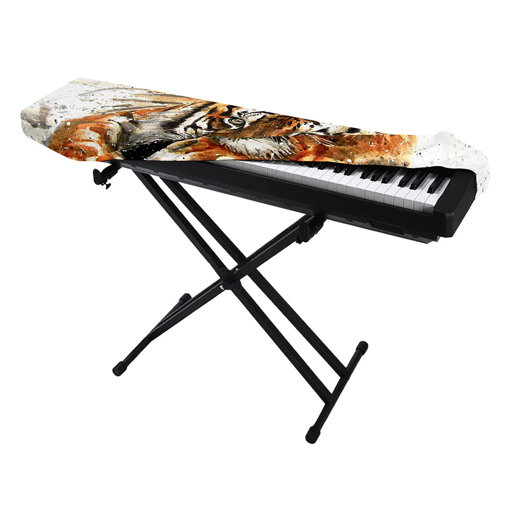 Watercolor Tiger Print Piano Keyboard Cover