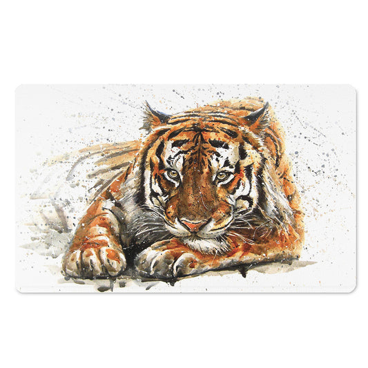 Watercolor Tiger Print Polyester Doormat