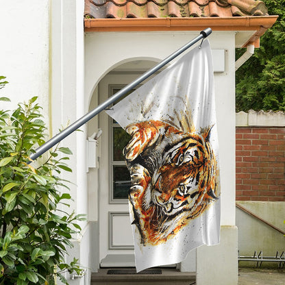 Watercolor Tiger Print Polyester Flag