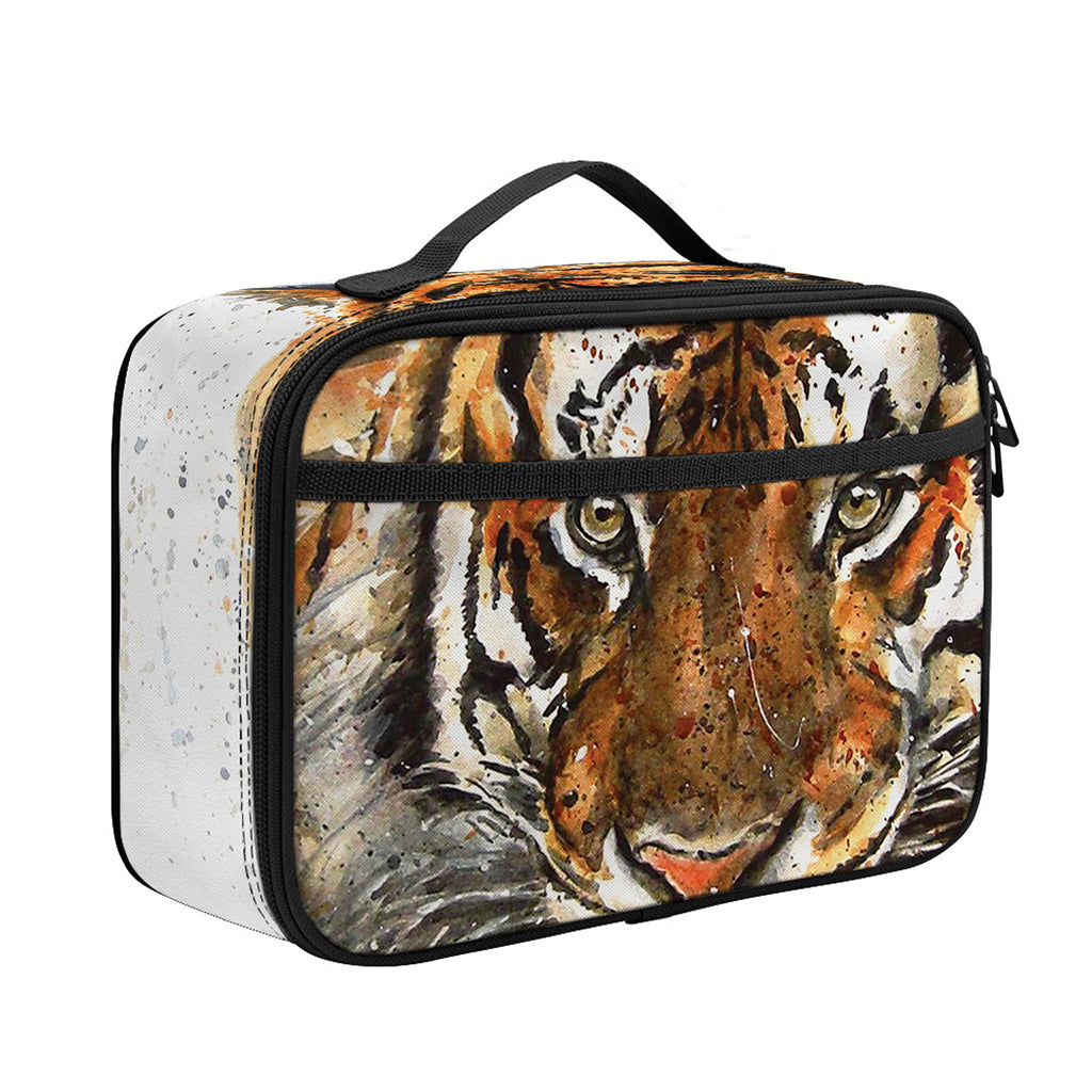 Watercolor Tiger Print Portable Lunch Bag