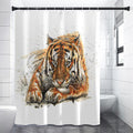 Watercolor Tiger Print Premium Shower Curtain