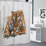 Watercolor Tiger Print Premium Shower Curtain