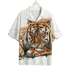 Watercolor Tiger Print Rayon Hawaiian Shirt