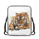Watercolor Tiger Print Rectangular Crossbody Bag