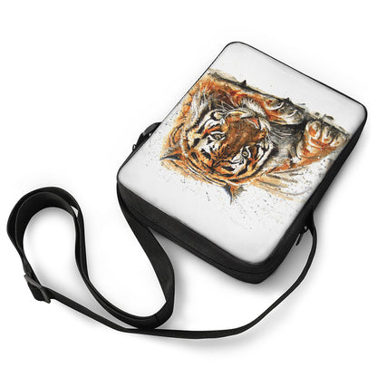 Watercolor Tiger Print Rectangular Crossbody Bag