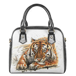 Watercolor Tiger Print Shoulder Handbag