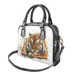 Watercolor Tiger Print Shoulder Handbag