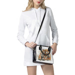 Watercolor Tiger Print Shoulder Handbag